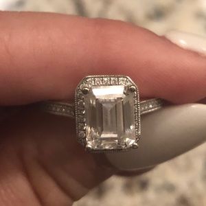 Moissanite halo ring
